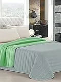 Italian Bed Linen Estivo Matrimoniale, Verdino/Grigio Chiaro, 260 x 270 cm