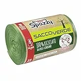 Domopak Spazzy Sacchi Nettezza Saccoverde Avvolgi & Chiudi 100% Riciclato Da Post-Consumo - Condominiale 110 Lt - Verde - Confezione Da 35 Pezzi
