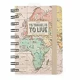 Legami - Agenda Giornaliera Spiralata Small, 12 Mesi, da Gennaio 2024 a Dicembre 2024, Planner pieghevole 2024/2025, Chiusura con Elastico, Taschina finale, Rubrica, 8,5x13 cm, Tema Travel