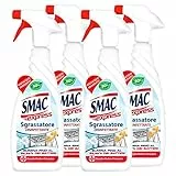 Smac Express - Sgrassatore Disinfettante, Detergente Spray Multisuperficie con Azione Sgrassante Adatto alla Pulizia Quotidiana, 650 ml x 4 Pezzi