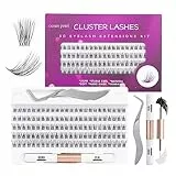 120 Pcs Ciglia Finte Ciuffetti con Colla e Pinzette Estensioni Ciglia Finte Riutilizzabili Morbide Naturali Leggere Ciglia a Grappolo Facili da Applicare a Casa C/D Curl 10-16mm - OP20