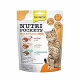 GimCat Nutri Pockets Mix Malto & Vitamina - Snack croccante per gatti con ripieno cremoso e ingredienti funzionali - 1 sacchetto (1 x 150 g)