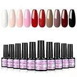Coscelia Smalto in Gel 10pz Smalti Semipermanenti in Soak off Nail Gel, Set Smalto Gel Nail Polish 7ml