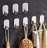 ZUNTO 8 Pezzi Ganci Adesivi, Ganci portasciugamani in Acciaio Inox Gancio Appendiabiti per Cucina e Bagno