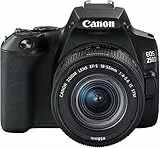 EOS 250D (24,1 Megapixel, display orientabile da 7,7 cm (3 pollici), sensore APS-C, 4K, Full HD, DIGIC 8, WLAN, Bluetooth), Nero, con obiettivo EF-S 18-55 mm f/3.5-5.6 III, nero