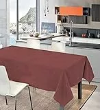 Biancheria Store Tovaglia da Tavola Rettangolare Tinta Unita 100% Cotone Tinto in Filo | Copri Tavolo Robusto Tinta Unita 4-6 -12 Persone Made in Italy - 140 x 140 cm - Bordeaux