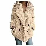 RYTEJFES Giacca invernale da donna, lunga Sale Xs, per donna, per l'inverno, per le mezze stagioni, per l'inverno, per l'autunno, per le attività all'aria aperta, in pile, cachi, xxl