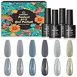 Smalto Semipermanente, Kastiny 9PCS Gel Unghie UV LED con Base e Top Coat, Kit Manicure Smalti per Unghie Classico Rosso