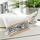 DOUCEUR D'INTERIEUR Morbidezza interna 2 guanti da bagno 15 x 21 cm spugna tinta unita jacquard orbella bianco