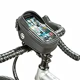 UBORSE Borsa da Manubrio per Bicicletta con Touch Screen e Visiera Parasole, Borsa per Tubo Anteriore per Bici Impermeabile e Riflettente, Borsa da Telaio per Bici MTB, 0.8L