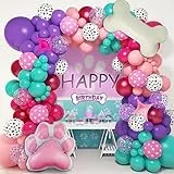 151pezzi Paw Stampa Zampa Cane Palloncini Compleanno Arco Rosa Tiffany Blu Viola Palloncini Bambini Ragazze Ragazzi Compleanno Forniture Feste Baby Shower Animali Domestici Tema