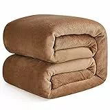 EHEYCIGA Coperta in Pile Coperta di flanella Cammello 150x200 cm Coperta Divano in Microfibra Morbida Accogliente Leggera Coperta da Letto Di Lusso