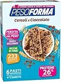 Pesoforma Barrette Cereali Croccanti e Cioccolato, Pasti sostitutivi dimagranti, Ricco in proteine, 12 x 31 g