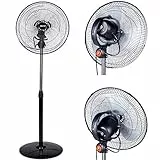 BAKAJI Ventilatore a Piantana 3in1 Colonna da terra, da tavolo e parete, Oscillante Potenza 60 W Altezza 130 cm con 3 Velocita' Silenzioso Pale 40 cm, Colore Nero