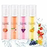 Roll On Lip Gloss,Frutta Sapore Lip Gloss,Glitter Roll On Lip Gloss,lucidalabbra Trasparente,Lucidalabbra Profumate al Gusto Chiaro per Labbra Idratante a Lunga per Le Donne E Le Ragazze