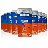 Lavazza, Crema e Gusto Forte, 100 Capsule in Alluminio Compatibili con Macchine Nespresso Original, con Note di Cacao e Legno, Arabica e Robusta, Intensità 13/13, Tostatura Scura, 10 Confezioni