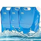 3 Pezzi Borsa Porta Acqua Pieghevole, FANDE Contenitori Pieghevoli per Scqua, Tanica Acqua Campeggio, Tanica dell'Acqua Trasportabile, per Campeggio, Picnic, Viaggi e Grigliate(10L)