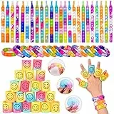 FORMIZON 48 Pezzi Fidget Toys Pack, Pop it Braccialetti und Mini Molla Arcobaleno Rainbow, Gadget Festa Compleanno Bambini, Gadget Festa di Decompressione di Marvel per Bambini e Adulti (Rainbow)