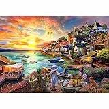 HUADADA Puzzle 1000 Pezzi, Puzzle Impossibili, Puzzle Adulti, Puzzle Arte per Adulti, Puzzle Paesaggi Giochi Rilassamento e Intelligence, Puzzle per Gioco Familiare, Puzzle Regalo, Ragazza al Mare