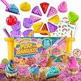 GirlZone Kit Sabbia Cinetica Sweet Cakes, Sabbia Magica per Bambini con 900gr. di Sabbia Colorata Modellabile e 17 Accessori, Kinetic Sand per Bambini 3-5 Anni