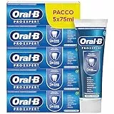 Oral-B Dentifricio Pro-Expert, Gusto Menta Delicata, Pulizia Profonda, Protezione di 24 Ore Contro la Placca, Clinicamente Provato, Confezione da 5 Dentifrici (5x75ml)