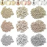 3000 Pezzi Perline per Bracciali, Perline per Collane, Set Perline per Gioielli Fai, Distanziatori per Bracciali e Collane, Pallina a Forma di Cubo con Fori Grandi 4 mm, per Kit Gioielli Fai
