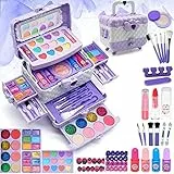 Set di Trucchi per Bambini e Bambine - Viola 57 Pezzi, Set da Trucco per Bambini, per Ragazze, per Halloween, Natale, Compleanno, per Ragazze 4, 5, 6, 7, 8, 9, 10-12 anni