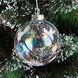 Warmiehomy 5 Palle di Natale, Sfera di Vetro Appesa, Palline Natalizie Iridescenti Ornamenti per Xmas per la Decorazione dell'albero di Natale Matrimoni Compleanno