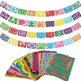 Qpout 4pcs Fiesta Messicana Festa Banner Feltro Cinco de Mayo Fiesta Banner Dia De Los Muertos Giorno dei Morti Fiesta Papel Picado Appeso Cino de Mayo Decorazioni per Feste 4 Disegni Diversi