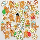 Baker Ross FC195 Adesivo per bambini in schiuma di pan di zenzero - Confezione da 200, adesivi per bambini, adesivi per scrapbooking