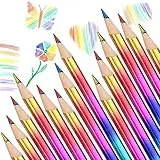 Bikasun 40 matite arcobaleno per bambini, matite colorate 4 in 1, matite colorate per bambini e adulti, matite multicolori per arte, disegno, colorazione, schizzi
