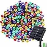 NEXVIN Luci Natale Esterno Solare 20M 200 LED, Catena Luminosa Esterno Solare Impermeabile, 8 Modi, Luci Natalizie da Esterno Energia Solare Decorative per Albero Giardino Patio (Colorate)
