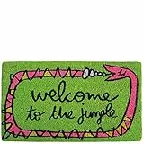Laroom Zerbino Welcome to The Jungle, Jute And Base Antiscivolo, Verde, 40 x 70 x 1.8 cm