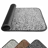 Mibao Zerbino per interni ed esterni, 50 x 80 cm, durevole antiscivolo in gomma, tappetino per porta anteriore, antiscivolo, tappetino antiscivolo, tappetino per interni lavabile, grigio nero