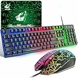 ZIYOU LANG T13 ES Layout Gaming Keyboard & Mouse Set (Tastiera e Mouse 3 in 1 Nero)