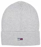 Tommy Jeans Tjw Flag Beanie Cappello Lavorato a Maglia, Mid Grey Heather, Taglia Unica Donna