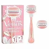 Gillette Venus ComfortGlide Rasoio Donna Spa Breeze, 1 Manico e 1 Lametta da 3 Lame, per una Rasatura Fluida Profonda Duratura