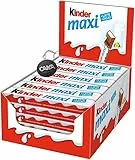 Ferrero, Kinder Maxi Barrette con Cioccolato Finissimo a Latte con Ripieno - Nuovo Formato in Box 36 x 21g (T1x36) con Portachiavi CAIYA®