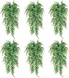6 Pezzi Piante Artificiali Sospese, Piante Rampicanti Finte, 90cm Piante Cadenti Artificiali da Interno Esterno, Piante Finte Verde Decorazioni per Casa/Balconi/Soggiorno/Parete
