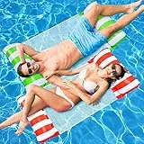Lubibi 2 Pack Letto Galleggiante,Amaca Gonfiabile piscina gonfiabile,Galleggiante Gonfiabile 4 in 1 Galleggiante Sdraio Galleggiante con Pompa,per feste in piscina e in spiaggia,bambini e adulti