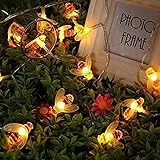 Ape Catene Luminose,KINGCOO 5M 40LED Bumble Bee A batteria Fata Luce Della Stringa per Festa Compleanno Casa Giardino Estivo Matrimonio Natale Luci Decorative a Corda (Bianco Caldo)
