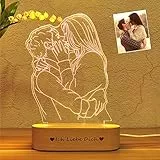 Foto personalizzata Lampada 3D Incisione di Testo, LED Luce notturna Per bambini Matrimonio Migliori regali (due persone)