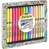BIC Intensity, Evidenziatori Colorati, Collection Box, Colori Fluo e Pastello, 15 Unità, Cancelleria Scuola, Idea Regalo