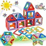 AOUVT 40 Pezzi Costruzioni Magnetiche, Costruzioni Magnetiche Giochi Bambini, Giocattoli educativi da costruzione, Regalo perfetto per ragazzi e ragazze di 3 4 5 6 7 8 anni