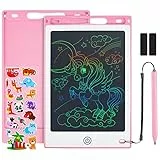 Coolzon Tavoletta Grafica LCD 8,5 Pollici Scrittura con lavagnetta cancellabile bambini per Pittura e Liste di Memoria, Adesivi Gratuiti di Cartoni Animati, Rosa