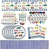 Forniture per Feste di Compleanno dei Veicolo da Costruzione Stoviglie, 36 Pezzi Decorazione di Compleanno Party Supplies Party Tableware Piatti Tazze Tovaglioli Banner Kit Compleanno Decorazioni