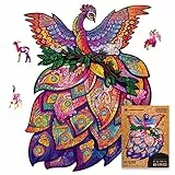 UNIDRAGON Puzzle Originali di Legno - Uccello Fatato, 297 pezzi, Dimensioni del Re, 30 x 39 cm, Bellissimo Pacchetto Regalo, Forma Unica Miglior Regalo per Adulti e Bambini