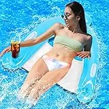 Letto Galleggiante Ambolio Amaca Galleggiante Gonfiabile 4 in 1 Amaca Piscina Gonfiabili Galleggiante Sdraio per Giochi Estivi Piscina e Beach Party per Adulti Bambini (Blu)