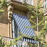 Lovely Tende da Sole Caraibi a Righe da Esterno resistenti all'acqua e alle intemperie, Tessuto tinto filo più Colori e Misure Tenda Balcone Terrazzo Giardino (145x250 cm, Blu)