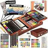 Set per disegno, KINSPORY 168 pezzi pittura valigetta per bambini, kit disegno acquarellabili bambini